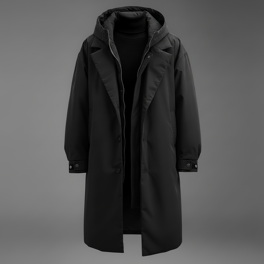 Men's Waterproof Puffer Trench Coat | Stylish Winter Jacket