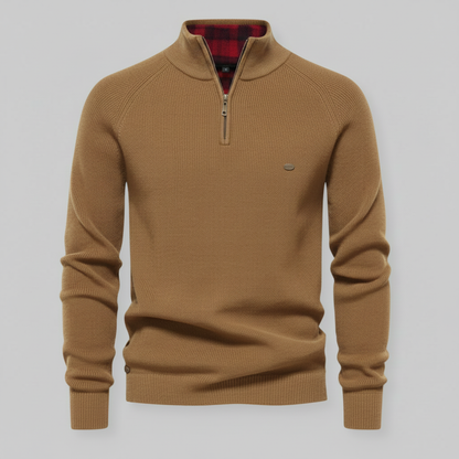 Men's Half-Zip Black Jumper | Slim Fit Knitwear