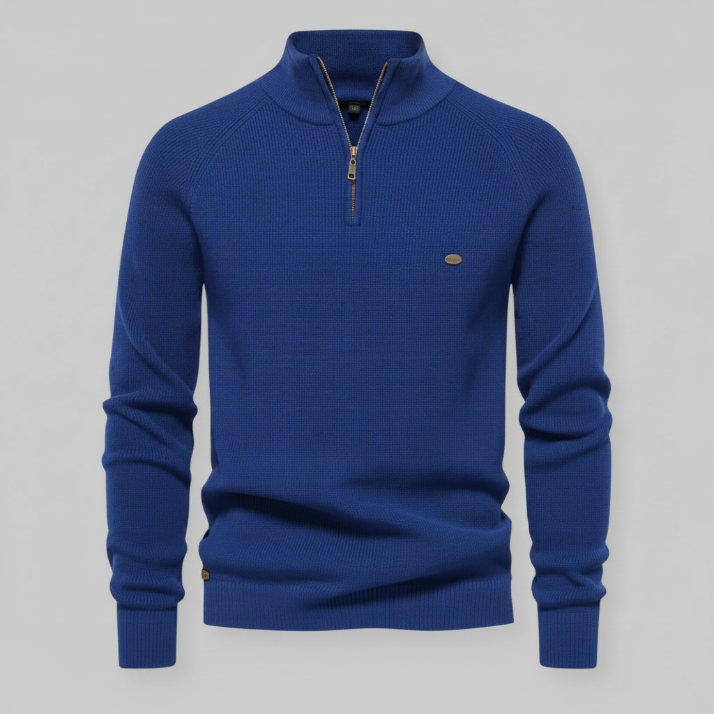 Men's Half-Zip Black Jumper | Slim Fit Knitwear
