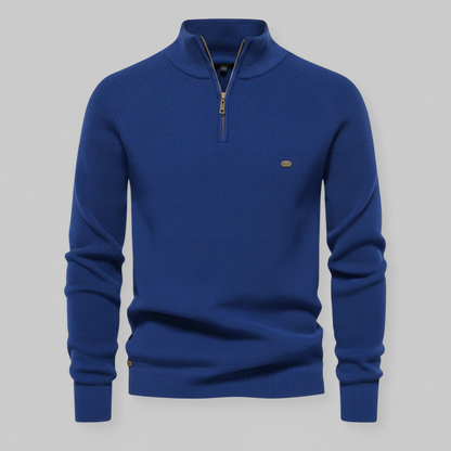 Men's Half-Zip Black Jumper | Slim Fit Knitwear
