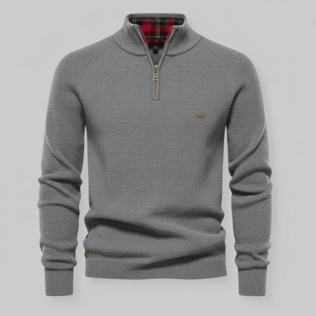Men's Half-Zip Black Jumper | Slim Fit Knitwear