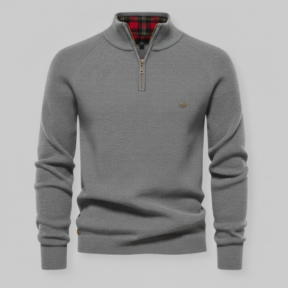 Men's Half-Zip Black Jumper | Slim Fit Knitwear
