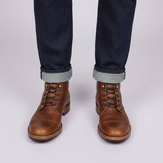 Durable Lace-Up Ankle Work Boots for Men | Comfort Fit