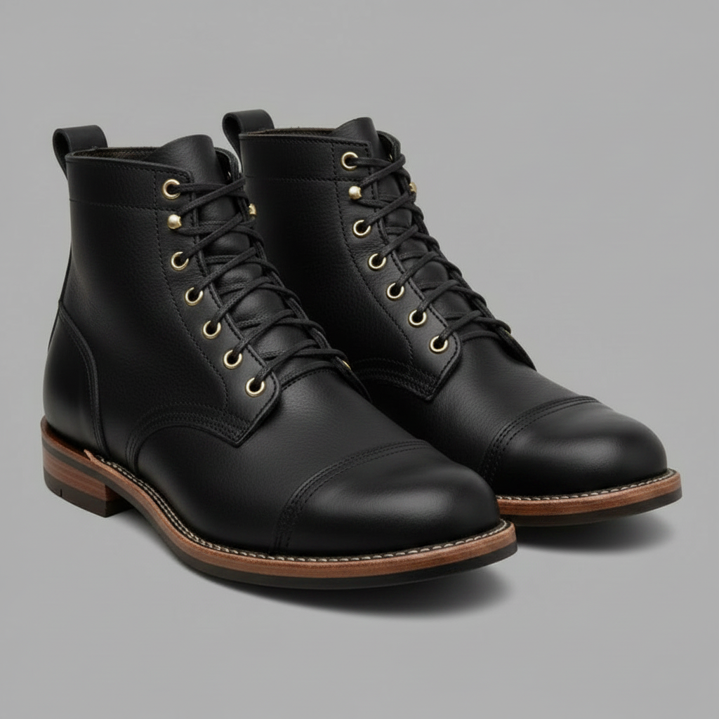 Durable Lace-Up Ankle Work Boots for Men | Comfort Fit