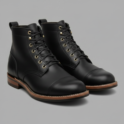 Durable Lace-Up Ankle Work Boots for Men | Comfort Fit