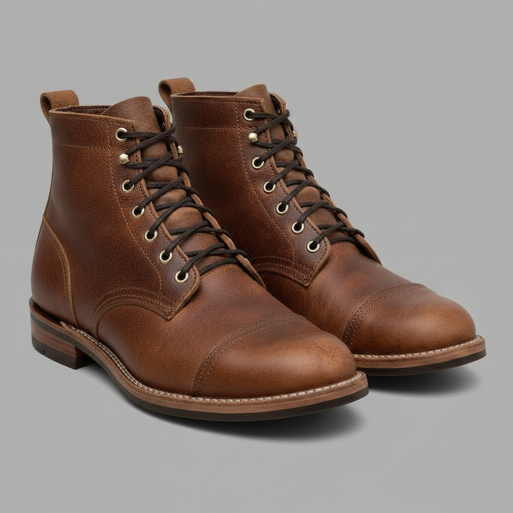 Durable Lace-Up Ankle Work Boots for Men | Comfort Fit