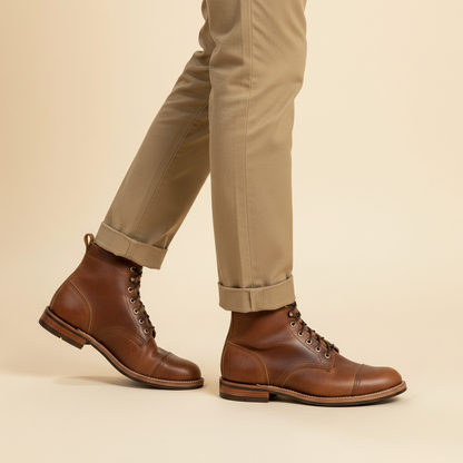 Durable Lace-Up Ankle Work Boots for Men | Comfort Fit