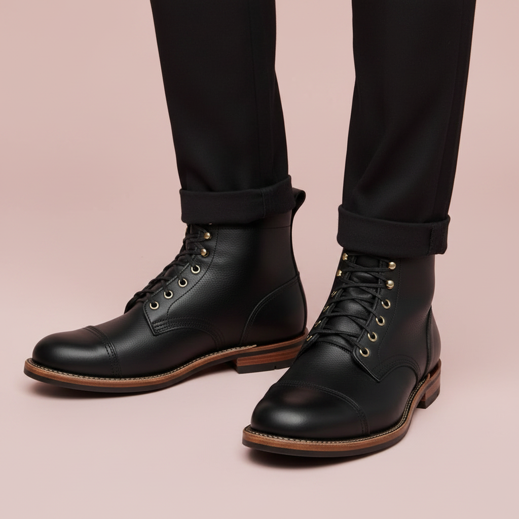 Durable Lace-Up Ankle Work Boots for Men | Comfort Fit