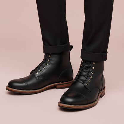 Durable Lace-Up Ankle Work Boots for Men | Comfort Fit