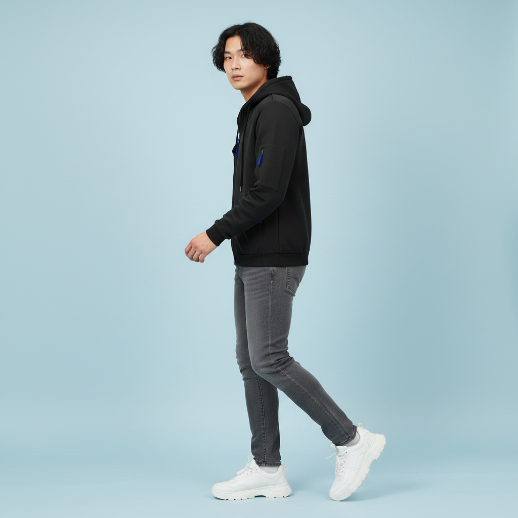 Men's Utility Zip-Up Hoodie | Casual Sweatshirt with Pockets