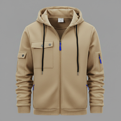 Men's Utility Zip-Up Hoodie | Casual Sweatshirt with Pockets