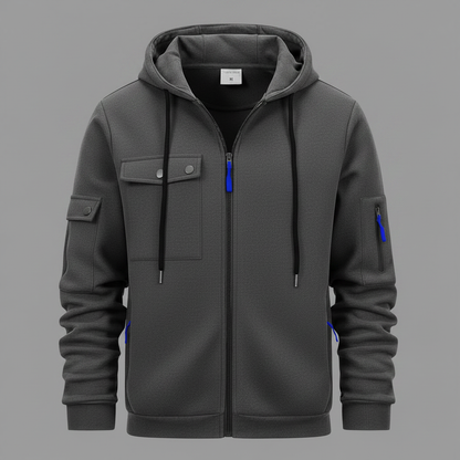 Men's Utility Zip-Up Hoodie | Casual Sweatshirt with Pockets