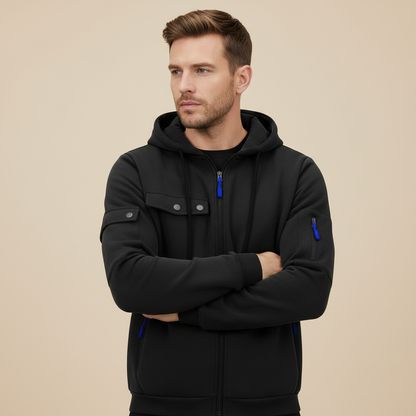 Men's Utility Zip-Up Hoodie | Casual Sweatshirt with Pockets