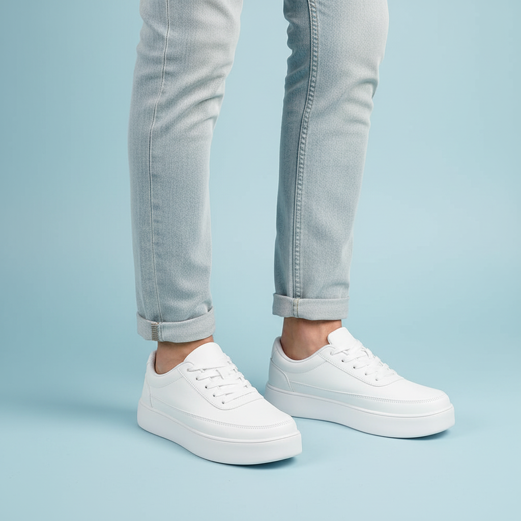 Men's White Platform Sneakers | Casual Trainers for Everyday Wear