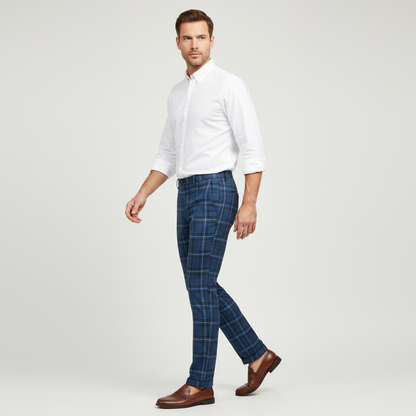 Sasha Checked Chinos | Men's Trousers for Casual Style